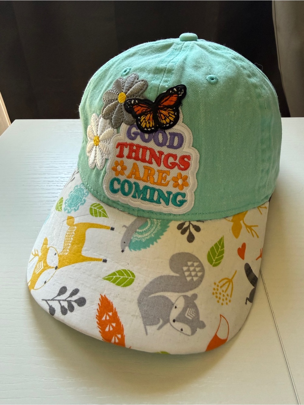 Good Things Are Coming Baseball Patch Hat Mint Green OS